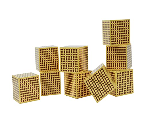 Montessori Math Toys - Wooden Cubes for Kids 2-8, Preschool Learning for Home & Classroom