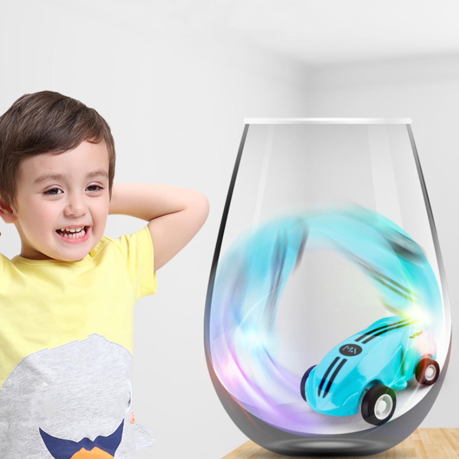 Flashspin Mini Racer - 2 Pack Electric RC Stunt Cars with Flashing Lights & Music | Transparent Gear Train Monster Toys for Kids | Indoor & Outdoor Racing Fun | Birthday Gifts for Boys & Girls