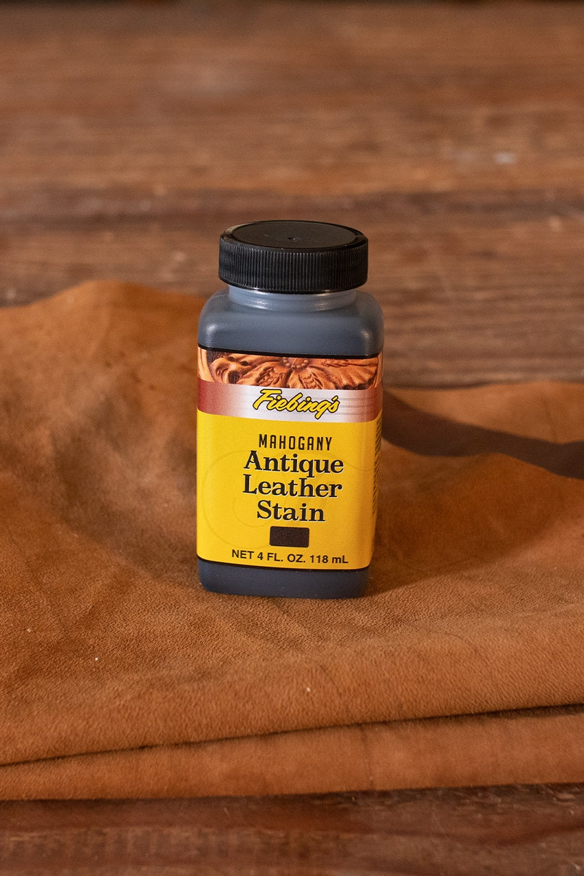 Fiebing's Antique Leather Stain - 4 oz (118 ml) Mahogany Color for Leather Craft, DIY Projects & Furniture Restoration - Perfect for Shoes, Bags & Vintage Leather Repair