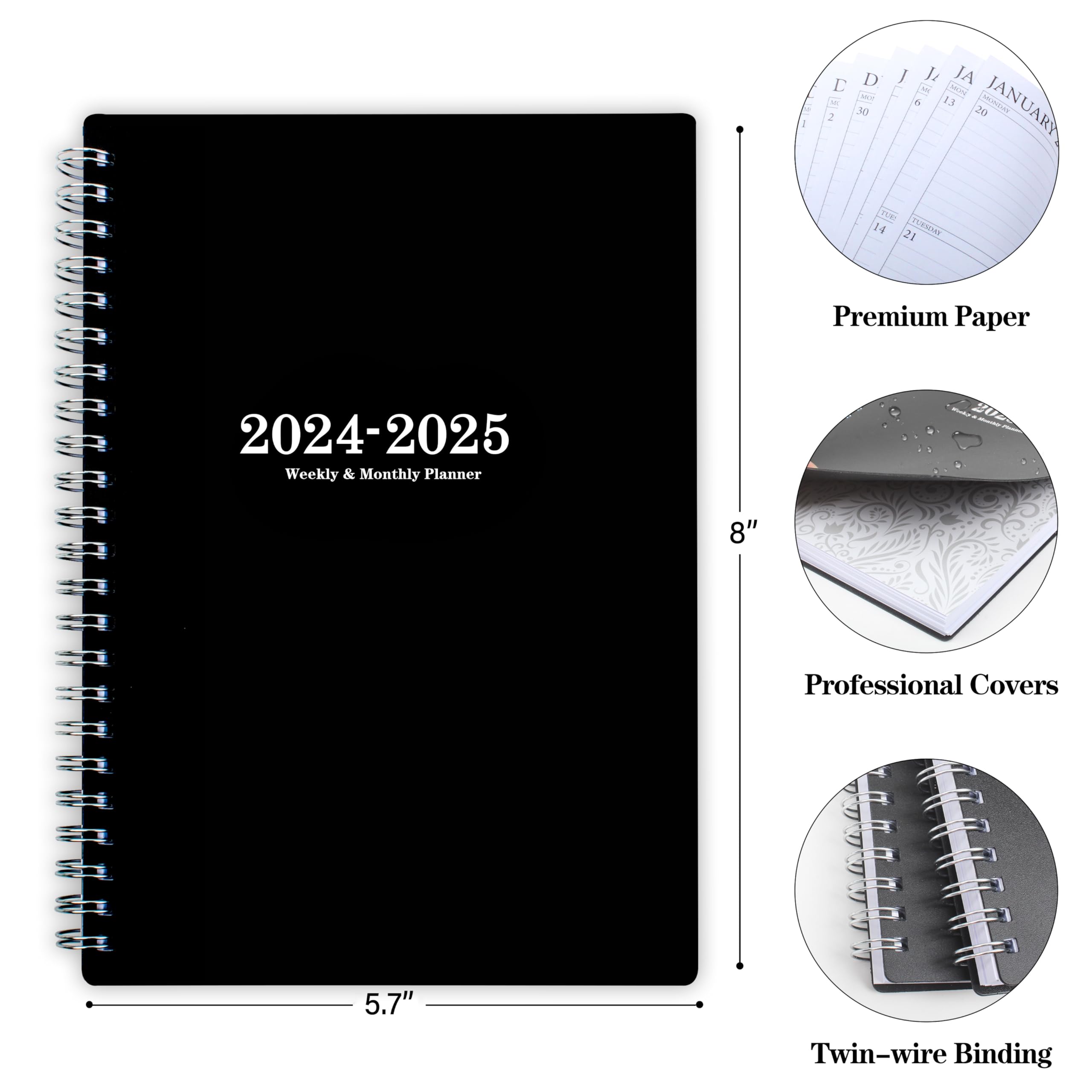 2024-2025 Academic Planner - July 2024 to June 2025 Daily Weekly Monthly Organizer, 5.7