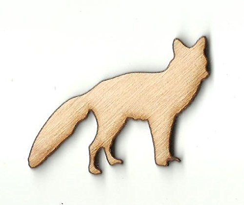 Laser Cut Unfinished Wood Fox Shape - DIY Craft Decor for Home, Nursery, and Scrapbooking Projects