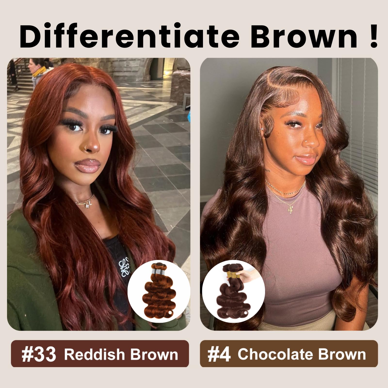 ALHER 10A 100% Unprocessed Virgin Remy Hair Bundles - Chocolate Brown #4 Body Wave with 4x4 HD Lace Closure (16/18/20+16 inches) | Soft, Thick & Natural Looking | Perfect for Everyday Wear, Special Occasions & Protective Styles