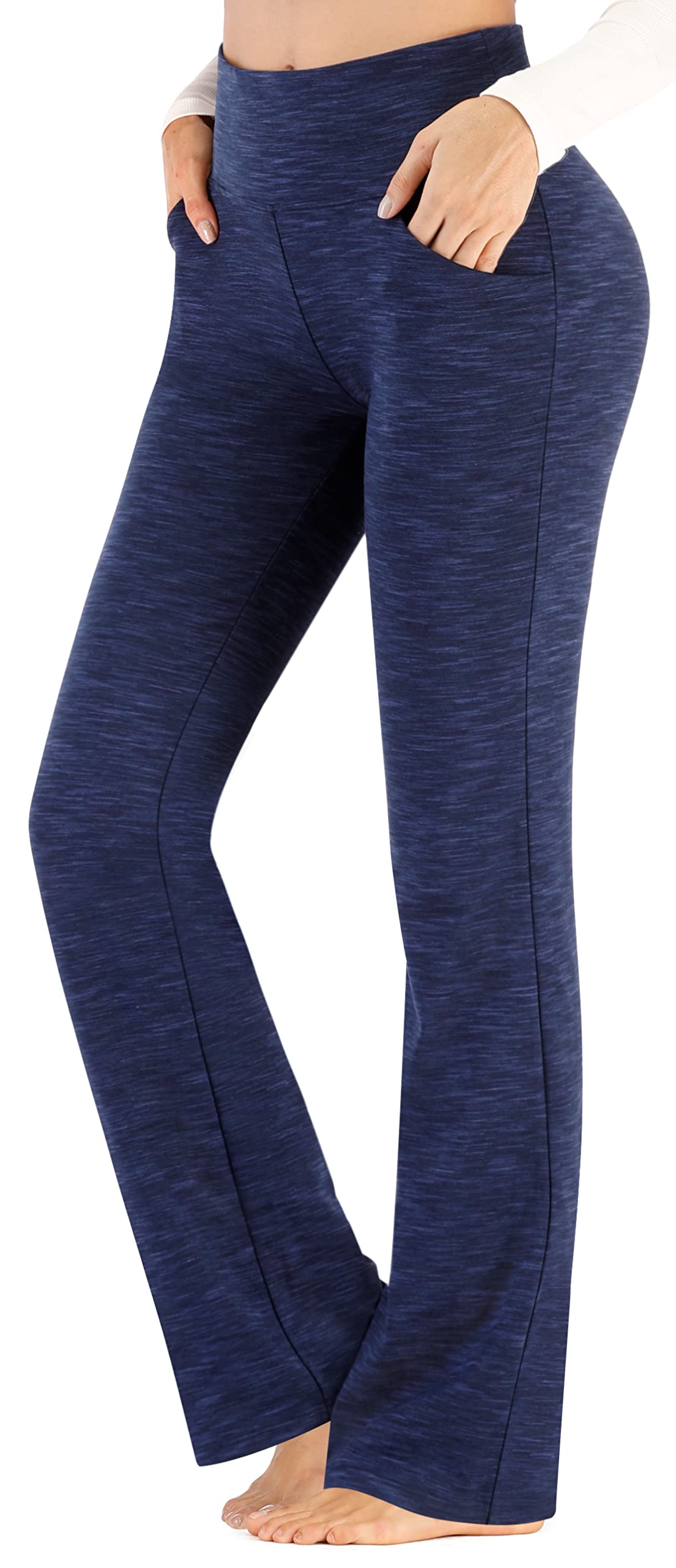 Ewedoos Women's High Waisted Bootcut Yoga Pants with Pockets - Bootleg Workout Pants for Yoga, Gym & Casual Wear