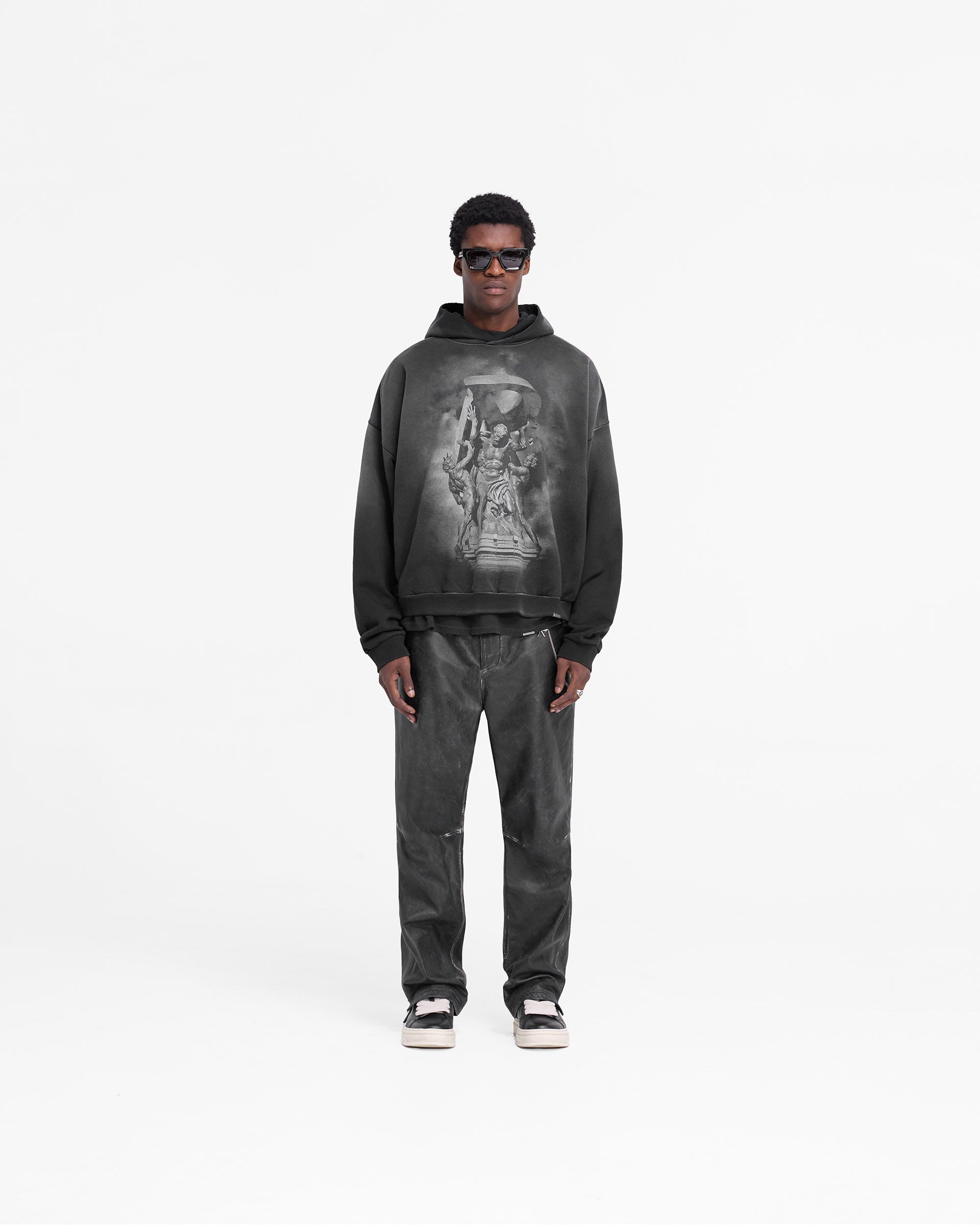 Atlas Hoodie - Stained Black | Men's & Women's Casual Pullover Sweatshirt | Warm Fleece Lined for Outdoor & Streetwear Fashion