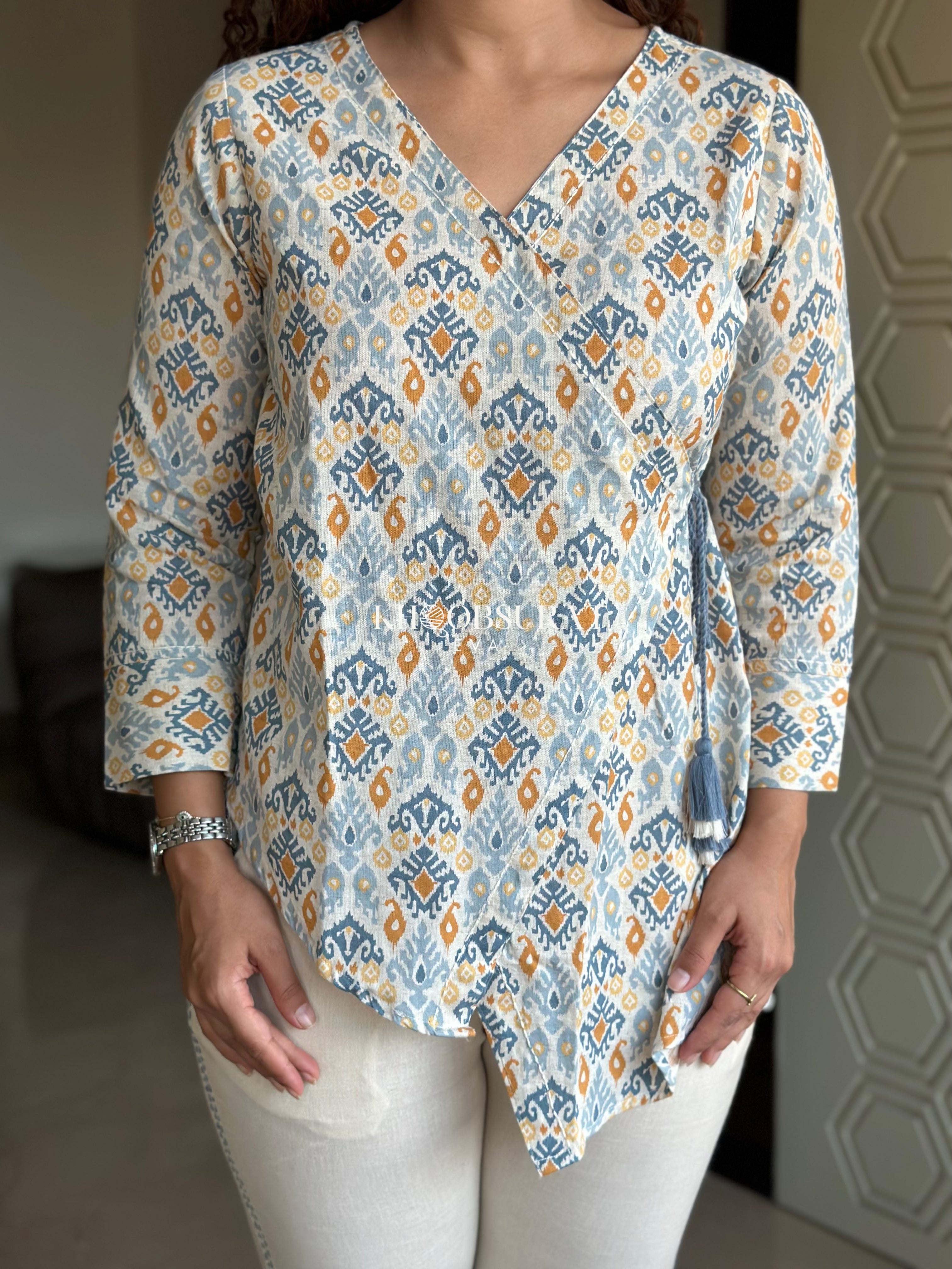 CIRCE Blue Cotton A-Line Coord Set for Women | Summer Outfits & Casual Wear | Perfect for Beach, Brunch, and Everyday Style