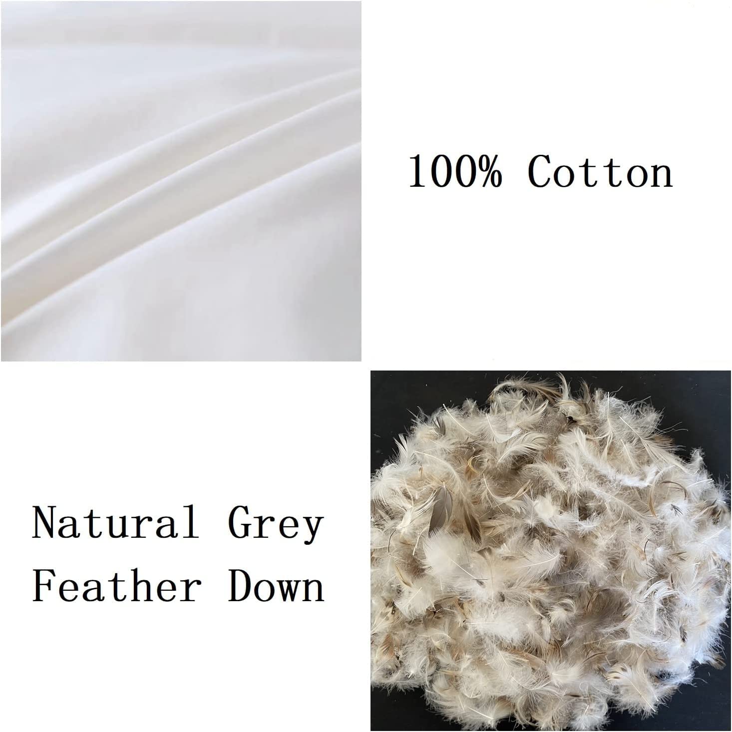 Premium Goose Down Feather Pillows - 100% Cotton Hotel Collection Bed Pillow for Side, Back & Stomach Sleepers - Standard Size White (1 Pack) - Perfect for Luxury Hotels, Guest Rooms & Home Bedrooms