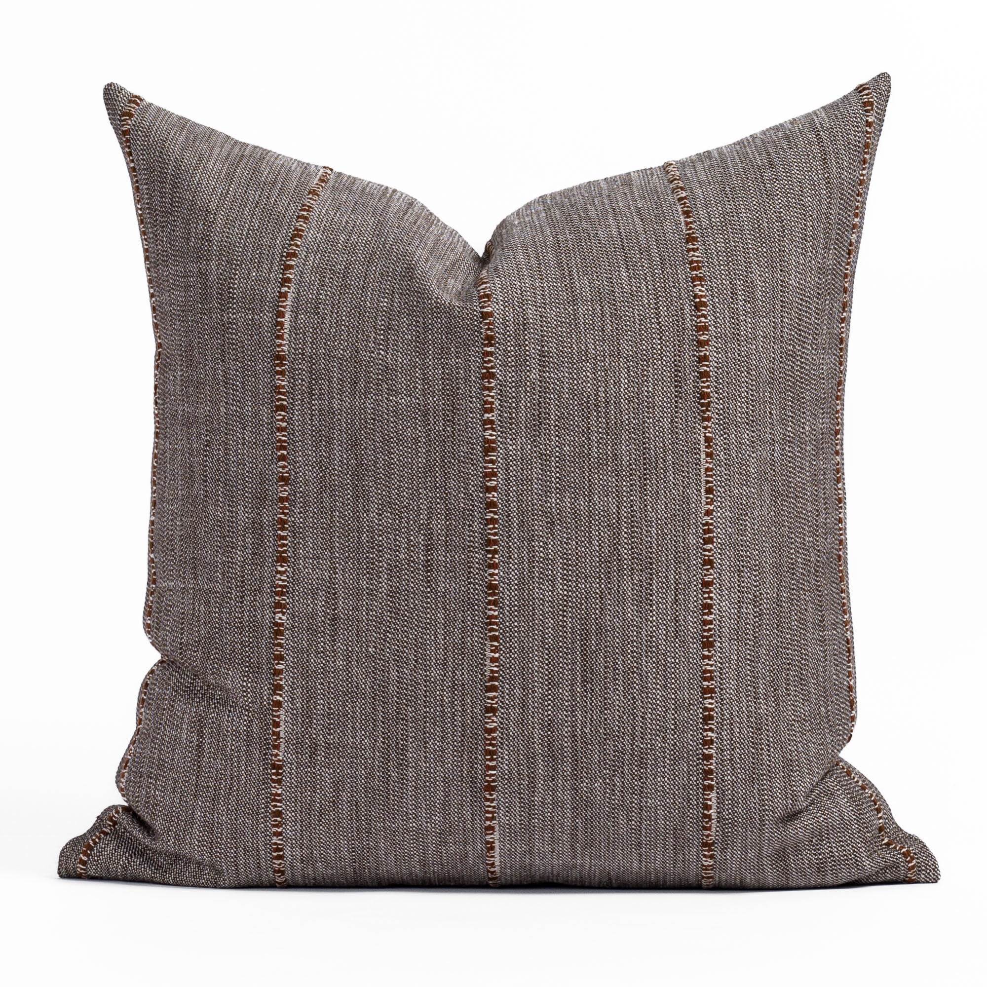 Brooklyn Stripe 22x22 Inch Decorative Throw Pillow Cover - Chocolate Brown - Perfect for Sofa, Bed, Couch & Home Decor