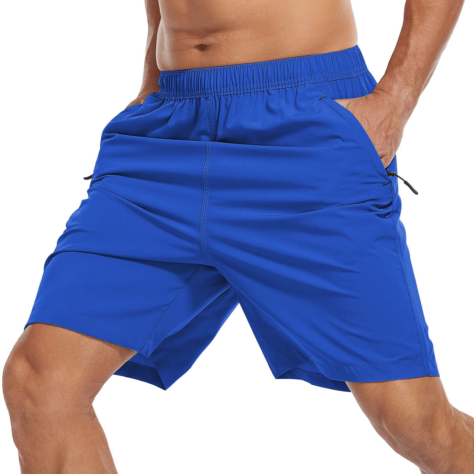 SPOSULEI Men's Quick-Dry Hiking Shorts - Water Resistant Lightweight Athletic Shorts with Zipper Pockets for Outdoor Running, Camping & Travel