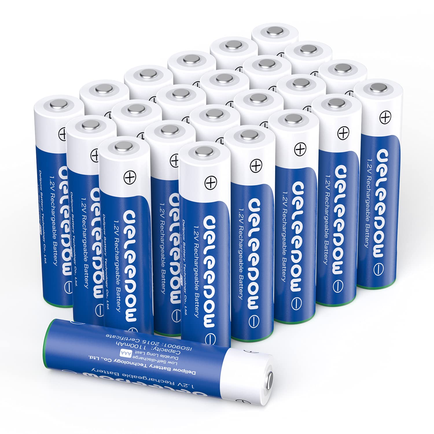 Deleepow Rechargeable AAA Batteries 1100mAh 1200 Cycles NiMH 1.2V - 24 Pack High Capacity Long Lasting Batteries for Digital Cameras, Wireless Mouse, Keyboards, Toys, Flashlights and More