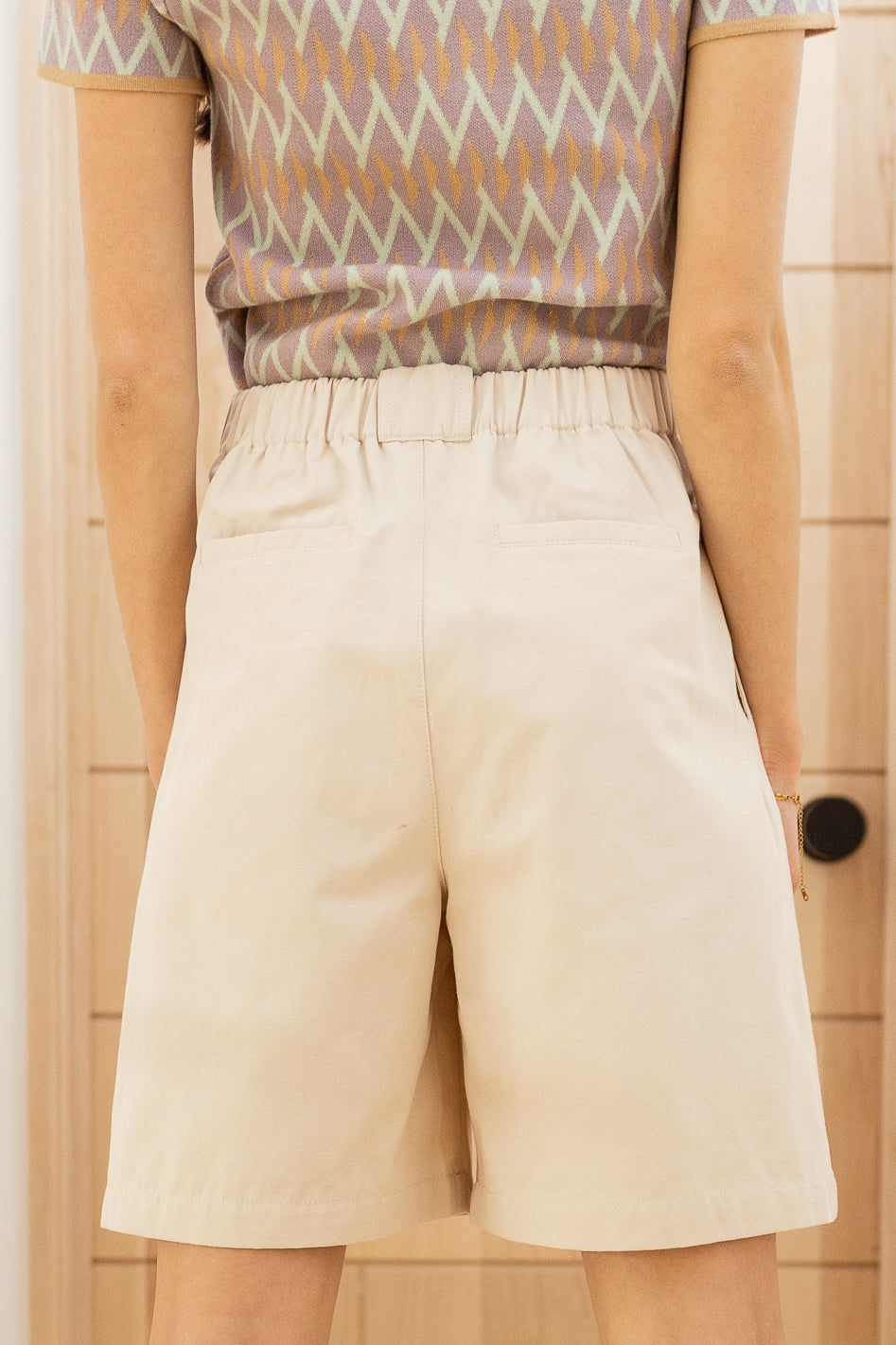 Amelia Bermuda Khaki Shorts for Women - Comfortable Casual Summer Wear for Beach, Travel & Outdoor Activities