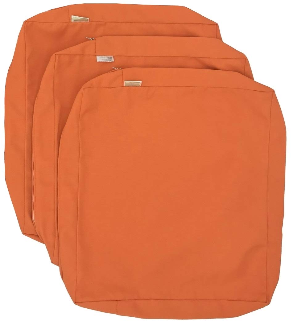 Waterproof Outdoor Chair Cushion Covers - 25x25x5 Inch Sunbrella Fabric Patio Seat Pillows (Set of 3) for Deck, Poolside & Garden Furniture - UV Resistant & Weatherproof