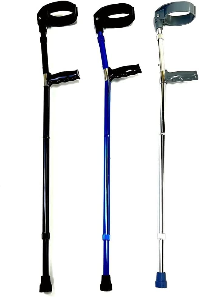 SYALEO Adjustable Folding Aluminum Forearm Crutches - Lightweight Ergonomic Walking Aid for Men & Women - Ideal for Injury Recovery, Mobility Support & Daily Use