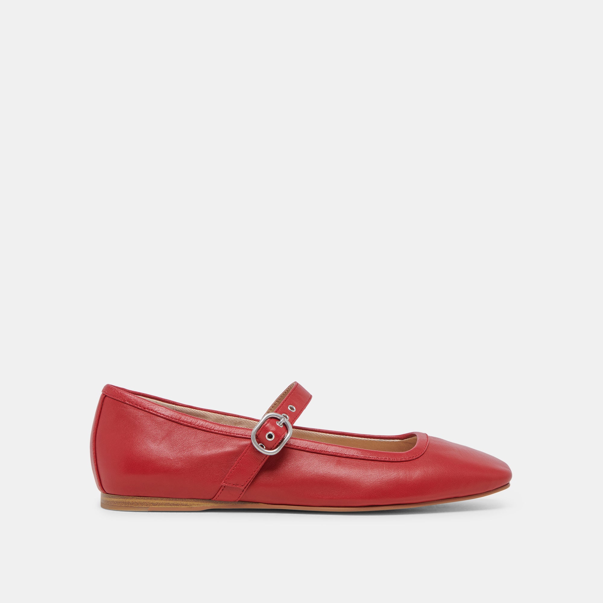 RODNI Women's Red Leather Ballet Flats - Comfortable & Stylish Shoes for Work, Casual Wear & Dance