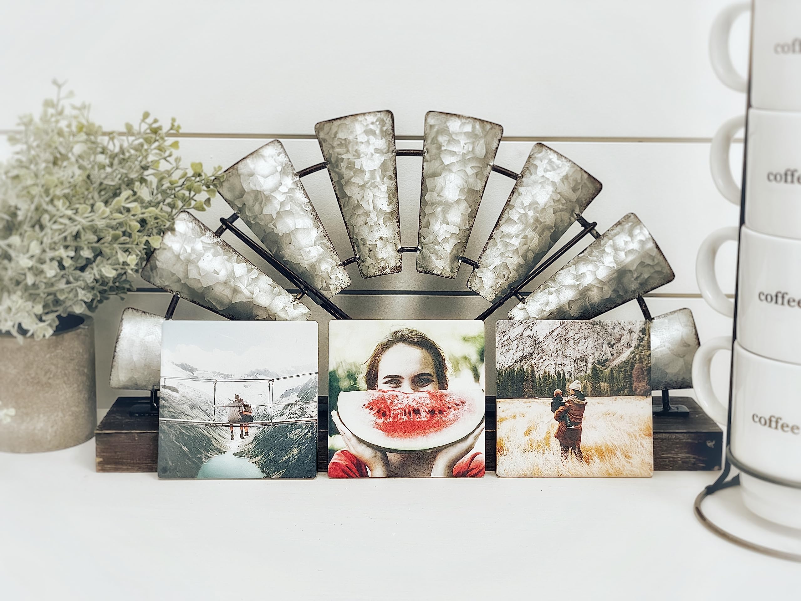 Custom Photo Coasters Set of 2 - Absorbent Ceramic Drink Coasters for Coffee & Wine - Personalized Housewarming, Wedding, Birthday Gift Idea - Perfect for Home Decor, Party Favors & Anniversary Presents