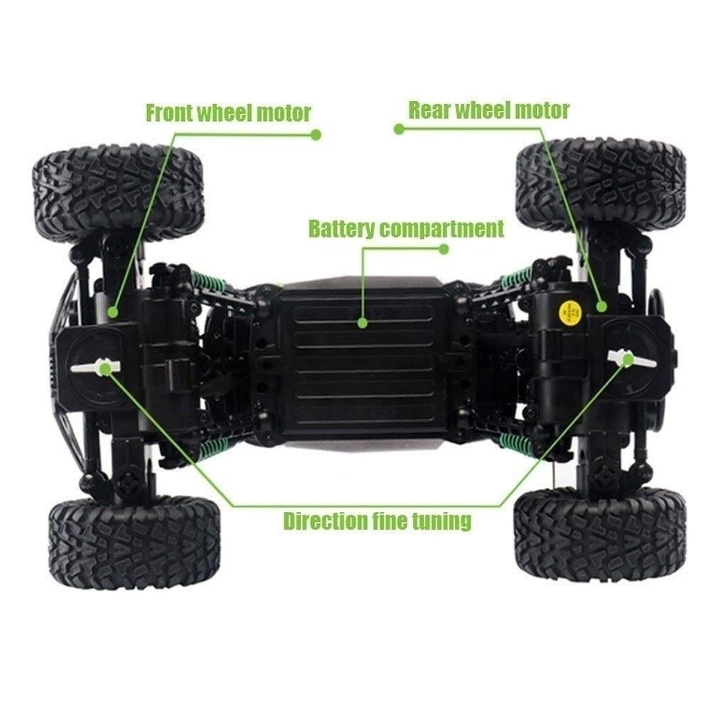 LLQAI 1/18 Scale 2.4GHz Remote Control Off-Road Vehicle - 4WD RC Rock Crawler Buggy Monster Truck for Kids & Adults - Waterproof, All-Terrain Climber - Perfect for Easter Gifts, Backyard Racing & Outdoor Adventures