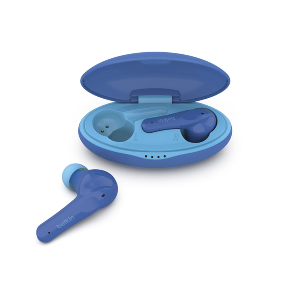 Belkin SoundForm Nano True Wireless Earbuds for Kids - Blue | Bluetooth Headphones for Children | Perfect for School, Travel & Playtime