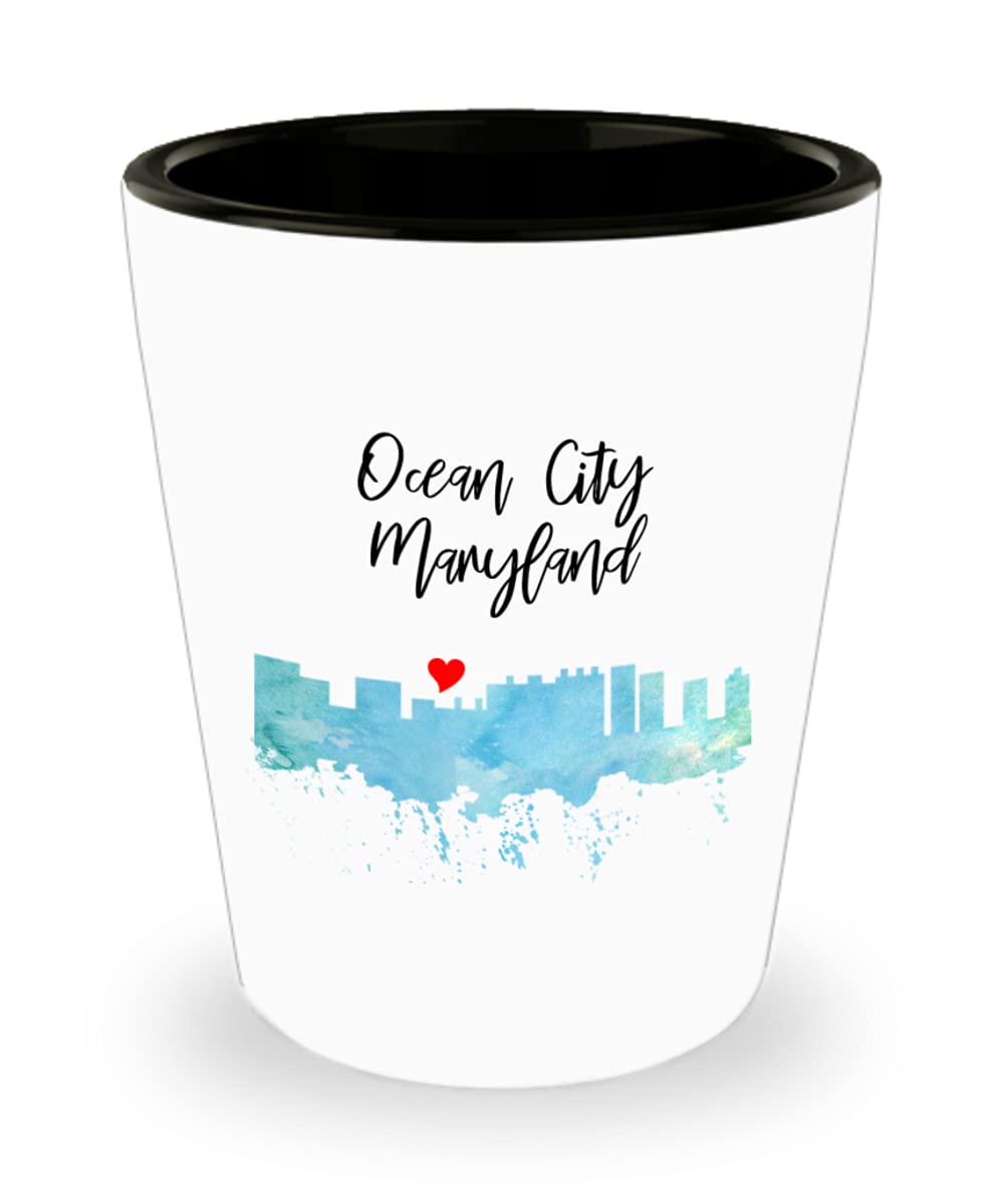 Ocean City Maryland Shot Glass - Best Maryland Lover Gifts for Souvenirs & Collectibles - Perfect for Beach Parties, Bar Decor & State Pride Gifts