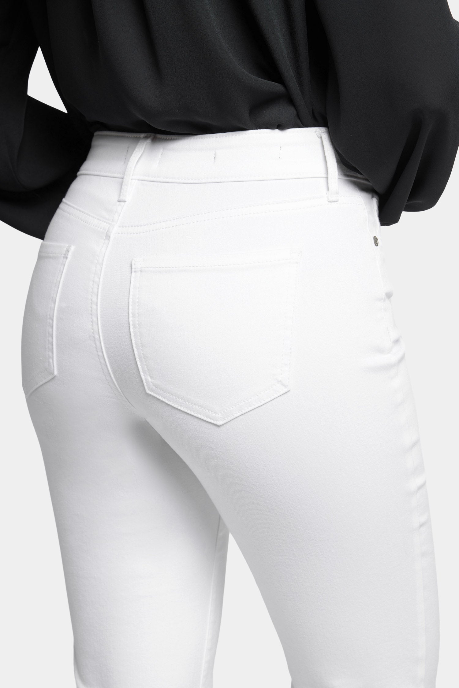 Blake Slim Flared Jeans for Women - High Waist Stretch Denim Pants in Optic White | Casual & Party Wear