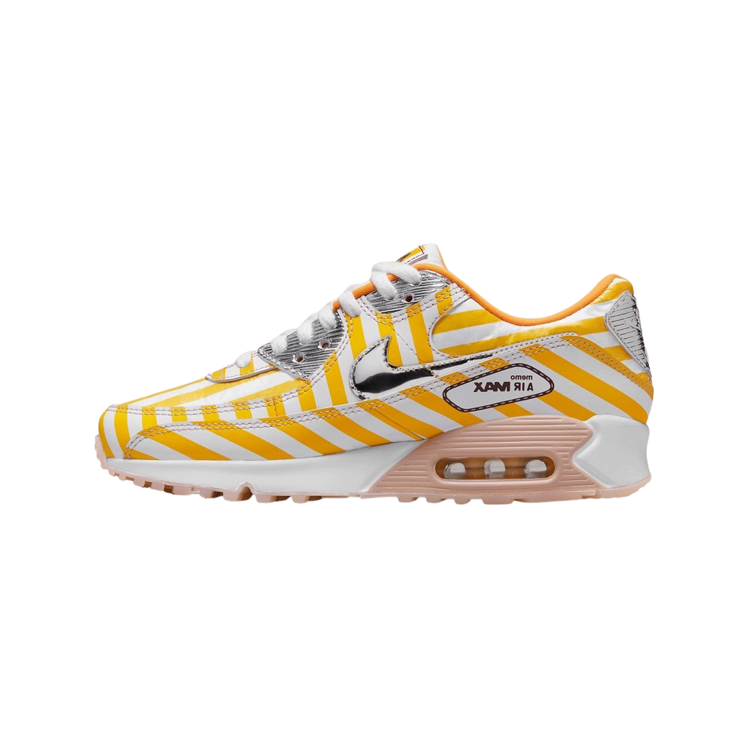 Nike Air Max 90 Sneakers - Fried Chicken Speed Yellow & Shimmer White - Running Shoes for Men & Women - Perfect for Casual Wear, Gym & Street Style