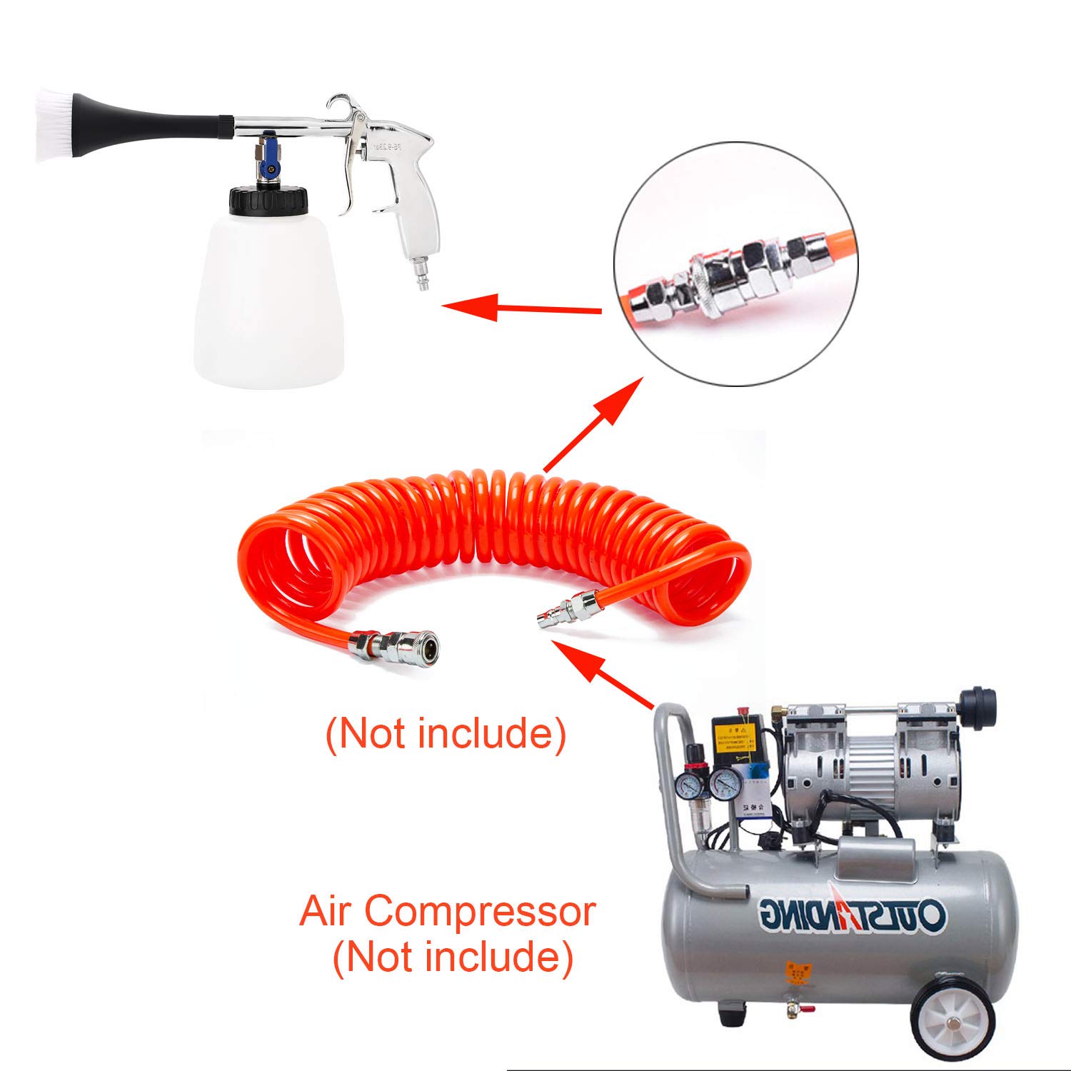 CPROSP Tornado Cleaning Gun - High Pressure Car Wash Gun for Interior & Exterior Cleaning, Universal Fit for Most Vehicles - Perfect for Detailing, Home, and Commercial Use
