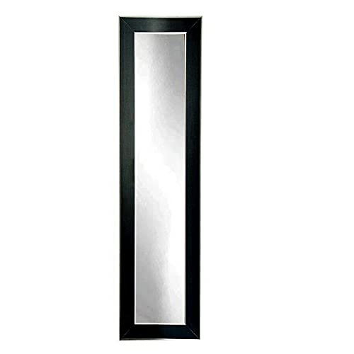 Jatet Silver Accent Black Full Length Mirror 16x71 Inches - Elegant Wall Mirror for Bedroom, Bathroom & Living Room Decor | Farmhouse Style Dressing Mirror for Makeup & Outfit Check