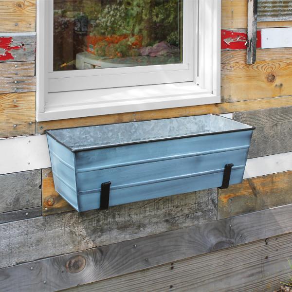 Decorative Flower Box with Wall Brackets - Hanging Planter for Indoor & Outdoor Garden Decor - Perfect for Windows, Balconies, and Patios