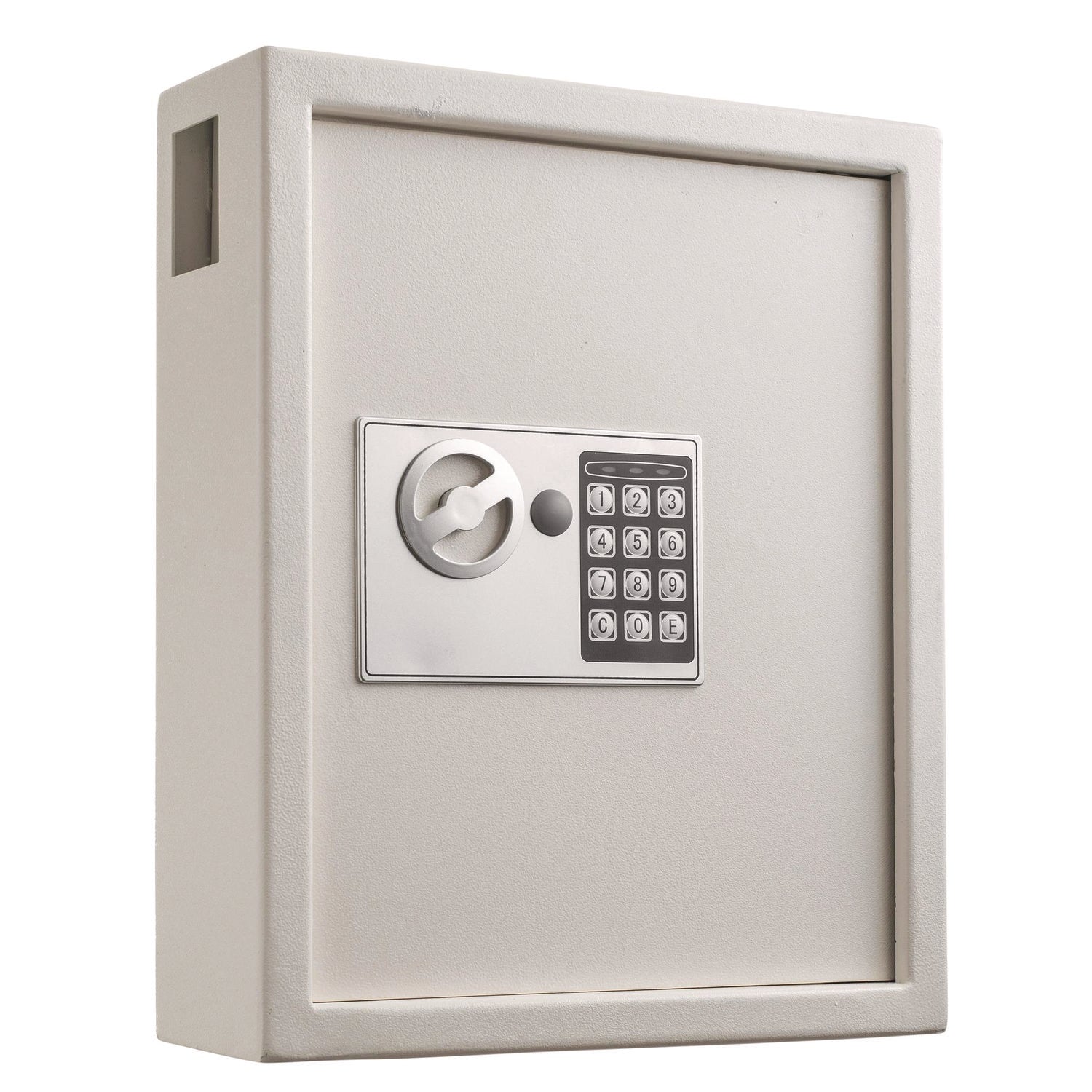 AdirOffice Steel Digital Lock Key Cabinet - 40 Key Capacity, 13 x 4 x 14.3 Inches, Stainless Steel 304, White - Secure Key Storage for Offices, Hotels, Schools, and Homes