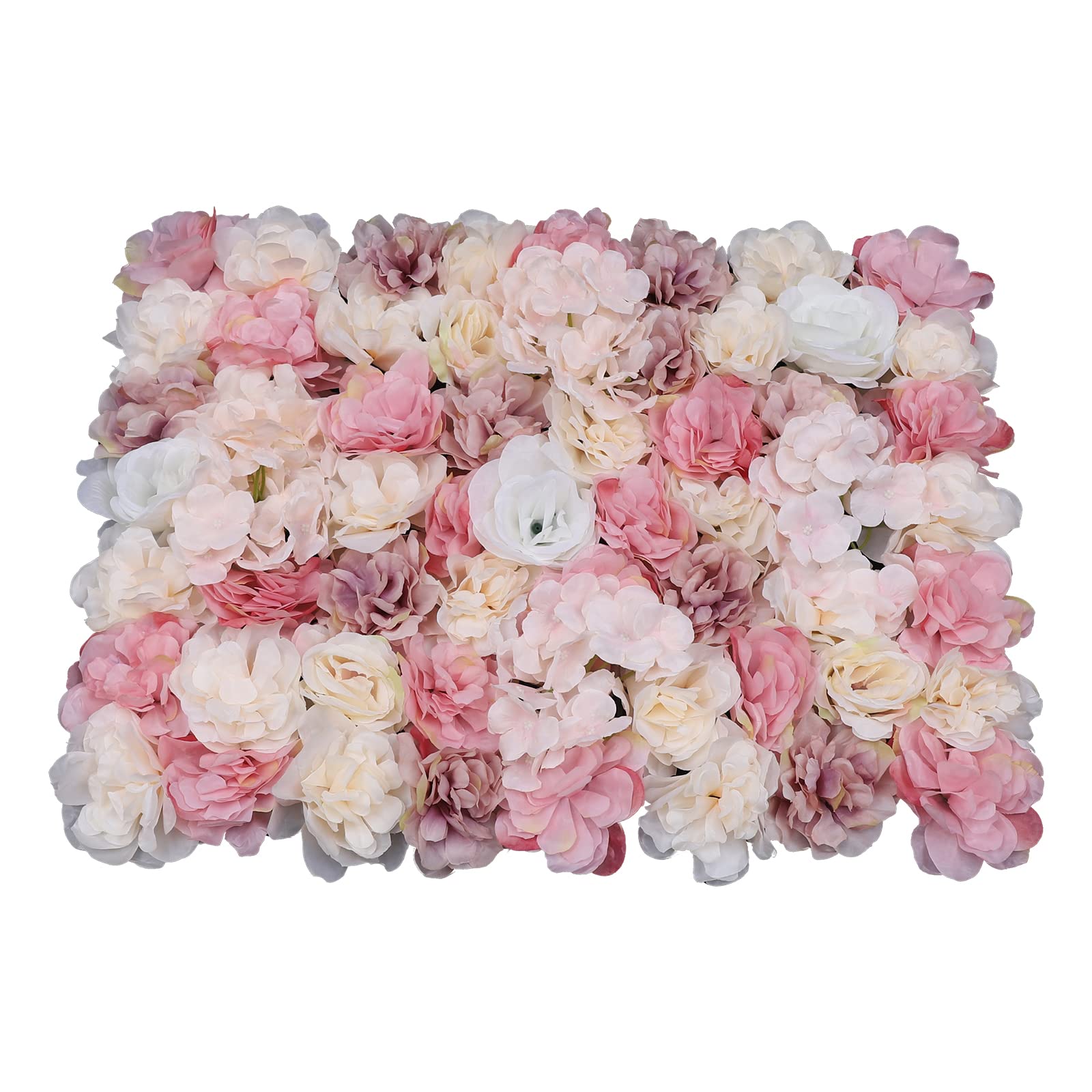 12 Pcs Artificial Silk Flower Wall Panels - Romantic Floral Backdrop for Wedding Venue, Photo Booth, Party Decor, Home & Event Decoration - Hanging Flower Wall for Background & Main Road Display