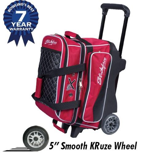 KR Royal Flush Double Ball Roller Red Bowling Bag - Premium 2-Ball Bowling Tote for League & Tournament Play - Perfect for Bowling Enthusiasts & Professional Players