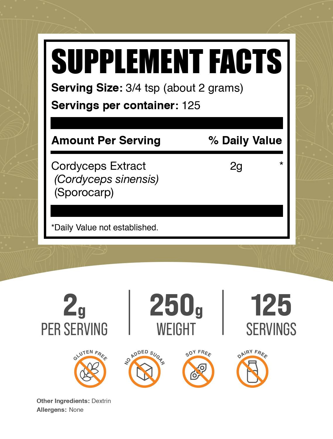 Premium Organic Cordyceps Extract Powder - 100% Pure Mushroom Supplement for Immune Support & Energy Boost - Ideal for Tea, Smoothies & Wellness Drinks