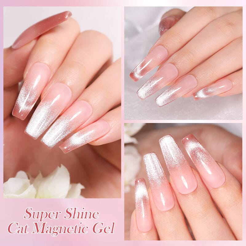 Born Pretty Super Shiny Silver Crystal Cat Eye Magnetic Gel Polish - Long Lasting Nail Art Gel for Salon & Home Manicure, Perfect for Parties, Weddings & Special Occasions