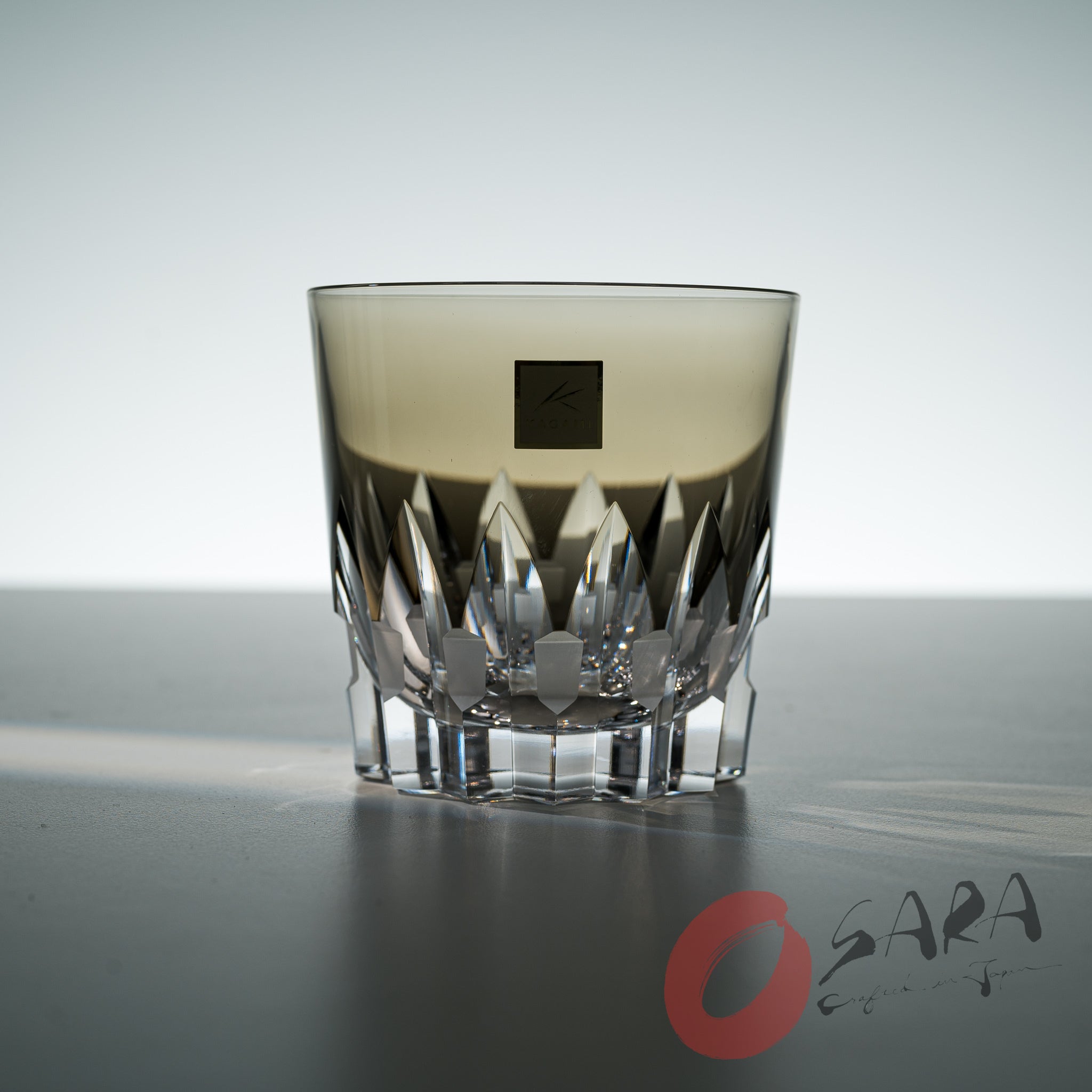 Premium KAGAMI Crystal Japanese Handmade Whiskey Glass - Ancient Parallel Cross Design - 270ml (9oz) - Luxury Barware for Whiskey, Bourbon & Scotch - Perfect Gift for Men & Home Decor