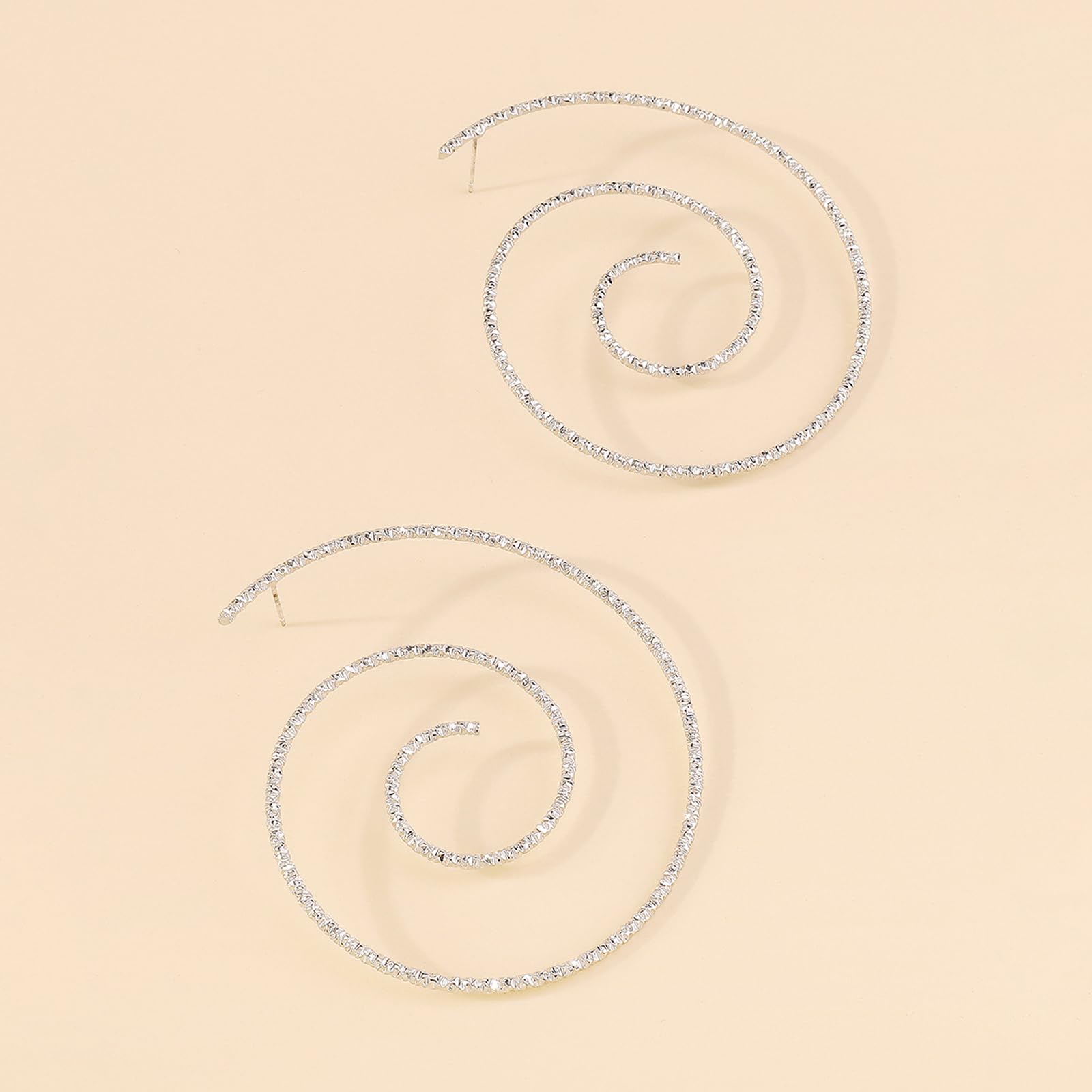 Trendy Chunky Gold Spiral Earrings for Women - Vintage Geometric Stud Statement Jewelry - Perfect for Parties, Weddings & Everyday Elegance