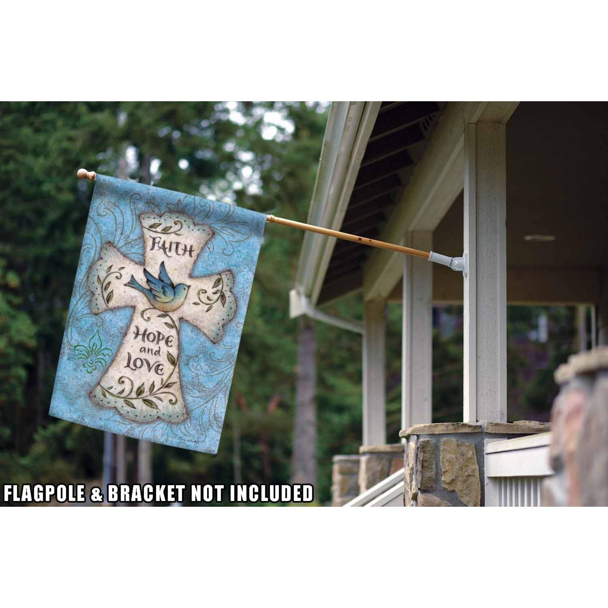 Faith Hope Love Christian Flag 28x40 Inch - Double Sided Outdoor Garden Flag with Cross Design for Yard, House & Church Decor | Weather-Resistant Christian Home & Garden Decoration