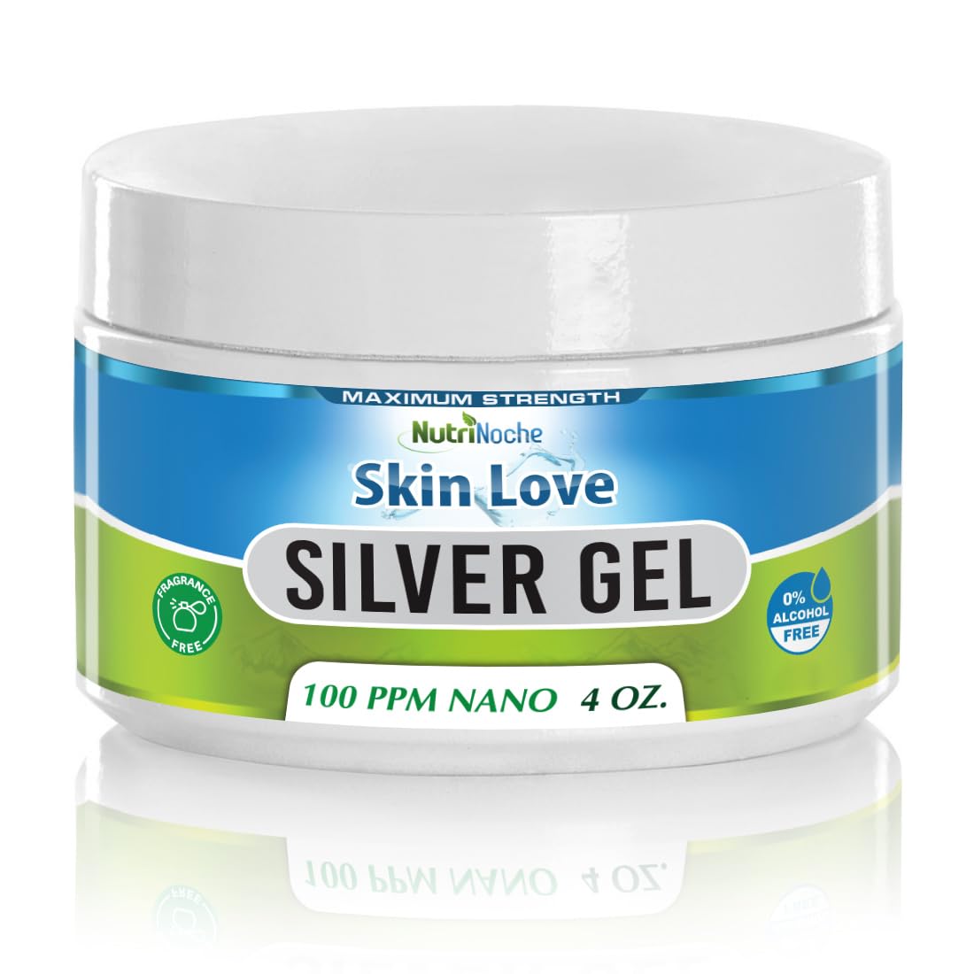 Nutrinoche Nano Silver Gel - Advanced Colloidal Silver Skin Cream for Wound Care & First Aid | Soothes Burns, Razor Burn, Sunburn & Skin Irritations | Unscented Topical Ointment (4 Oz Jar) | Perfect for Post-Shaving, Sun Exposure & Minor Cuts Care