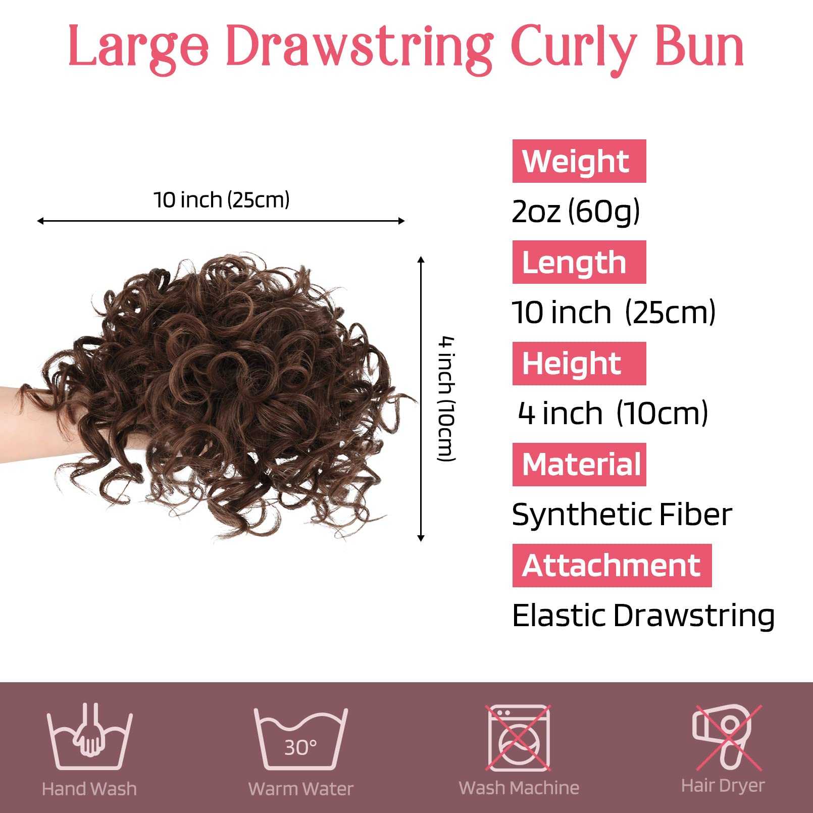 Messy Bun Hair Piece - Stretchy Elastic Drawstring Ponytail Holder for Women | Perfect for Workouts, Yoga, and Everyday Hairstyles