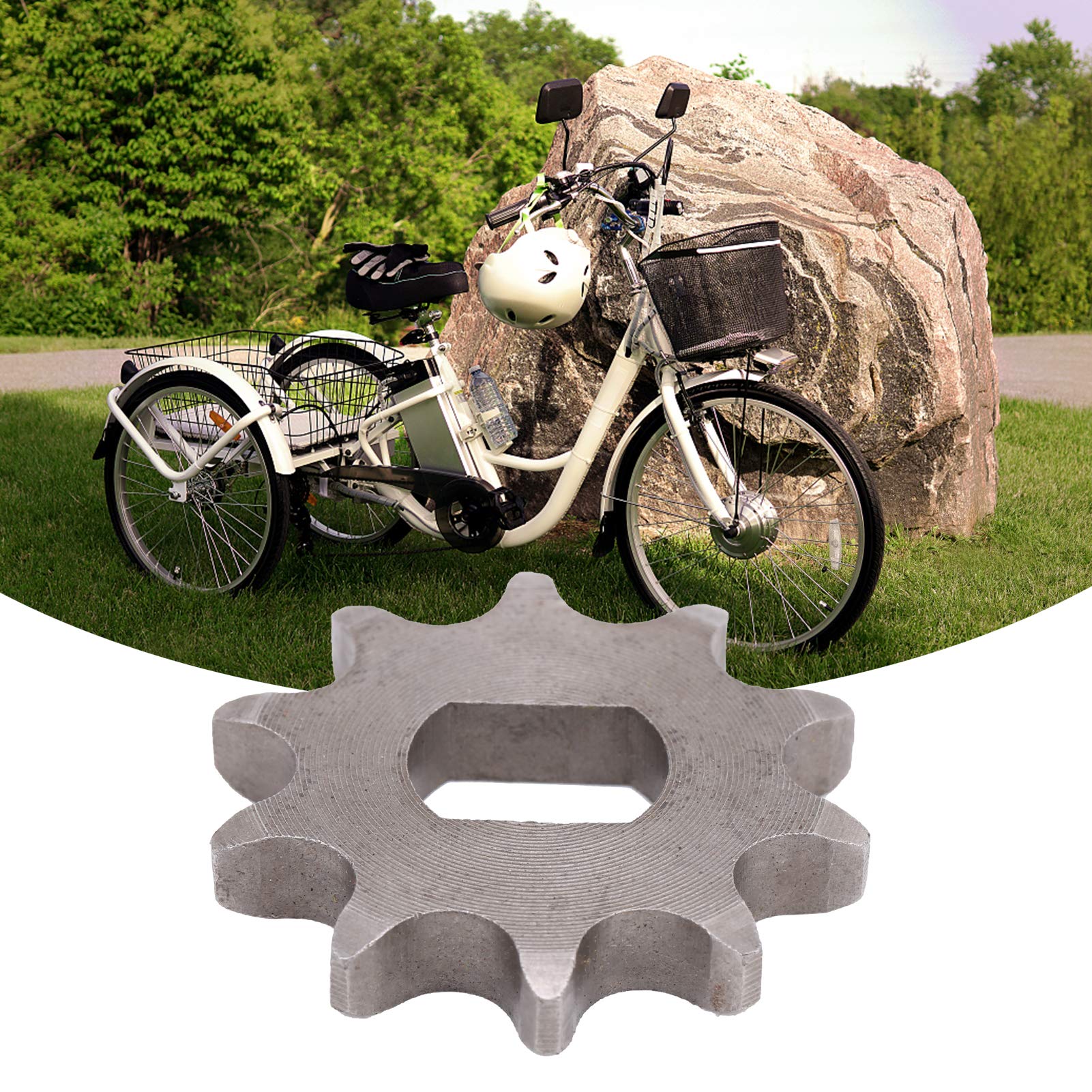 Keenso 10T Steel Sprocket - 10 Tooth Electric Motor Gear Replacement for Electric Tricycles & E-Bikes | Durable Bike Chain Sprocket for Motorcycle, Scooter & Power Transmission Systems