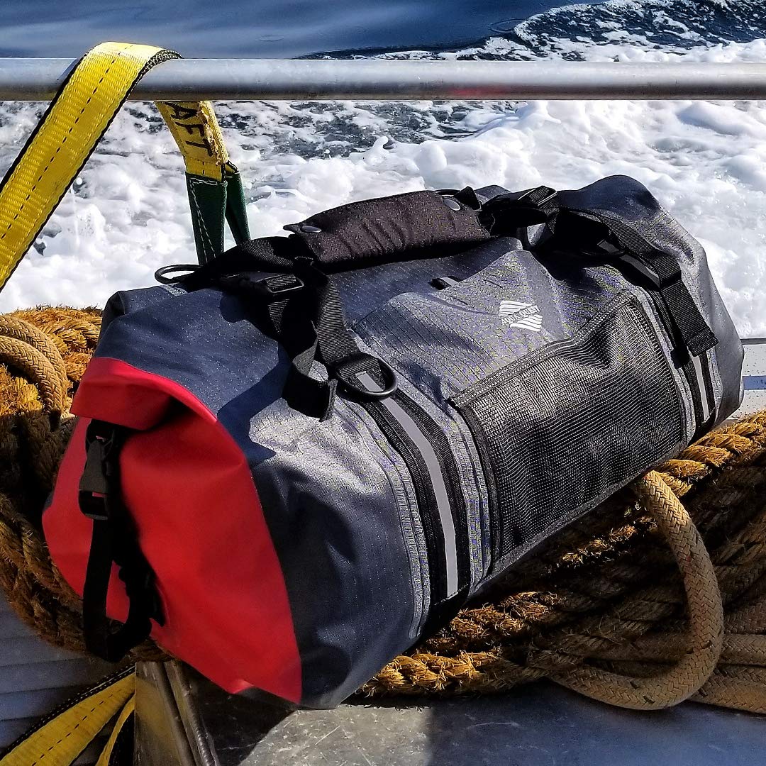 AquaQuest White Water Duffel - 100% Waterproof Heavy Duty Dry Bag for Travel, Sports, Motorcycle, Boat & Fishing - 50L/75L/100L Sizes - Durable & Comfortable Gear for Outdoor Adventures, Camping & Water Activities