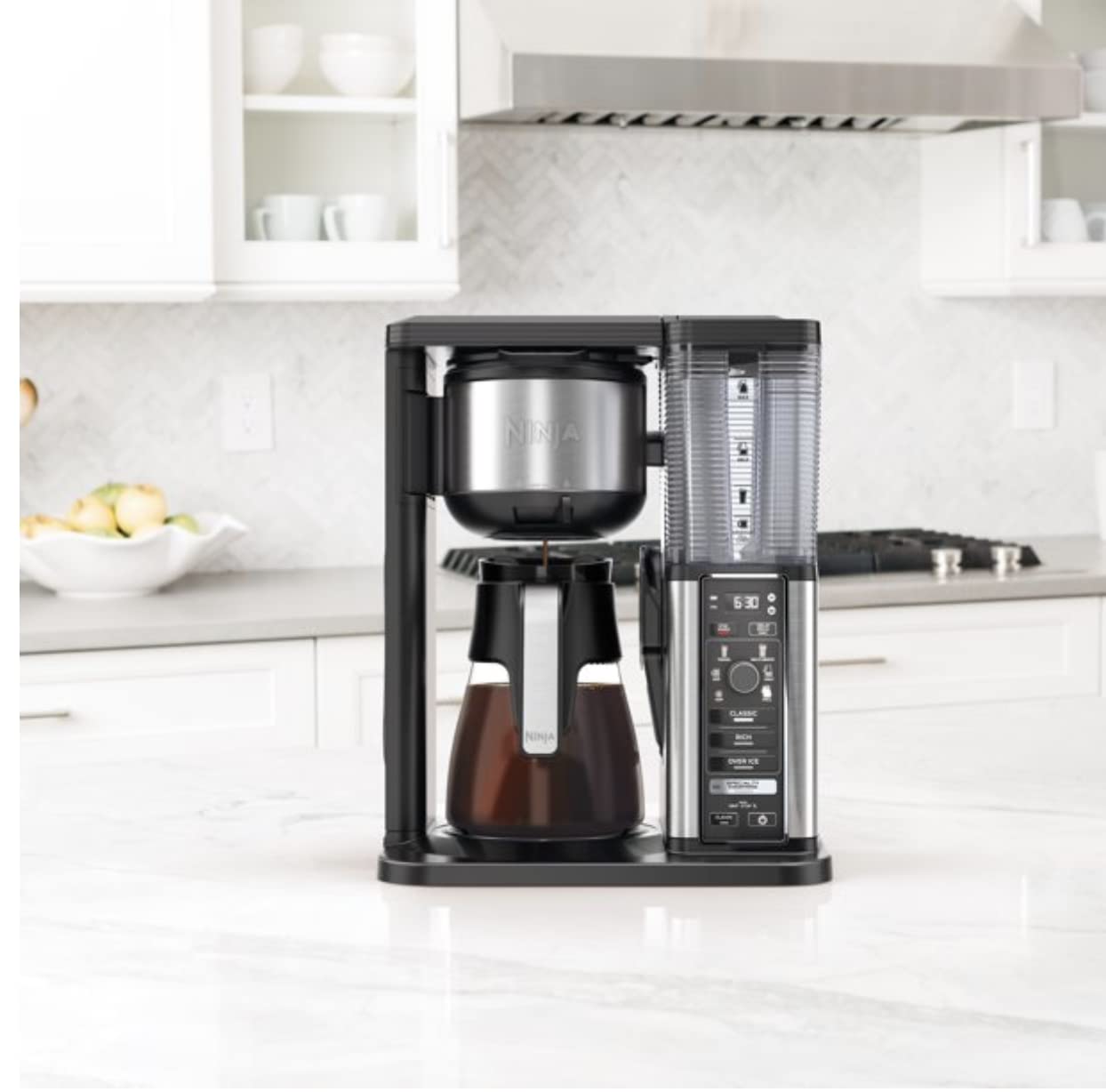 Ninja Specialty Coffee Maker CM400 - Removable Water Reservoir & Glass Carafe for Single-Cup Brewing | Fold Away Cup Platform | Perfect for Home, Office or Dorm Use