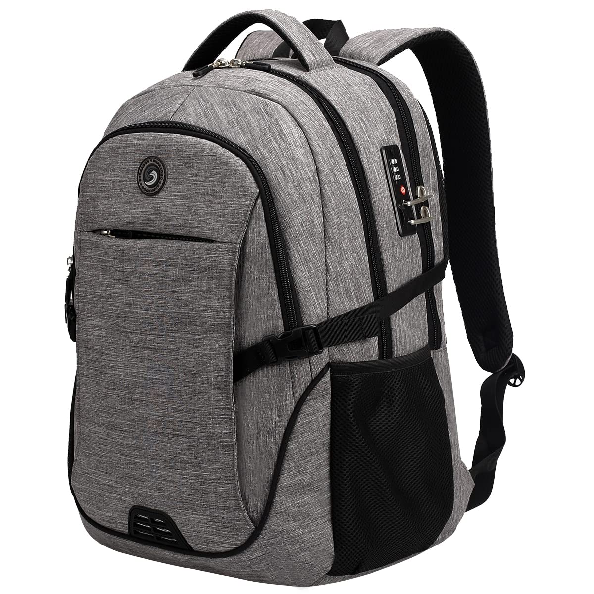Shradoo Anti-Theft Laptop Backpack with USB Charging Port - Waterproof Travel Backpack for Men & Women, College Student Computer Bag Fits 17 Inch Laptop (Black) - Perfect for Work, School, Business Trips & Daily Commute