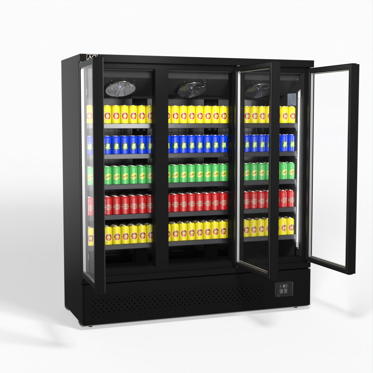 AG Supermarket 3 Glass Door Commercial Upright Display Refrigerator 1539L (54.3 cu ft) - CSB1500 for Grocery Stores, Restaurants & Convenience Shops