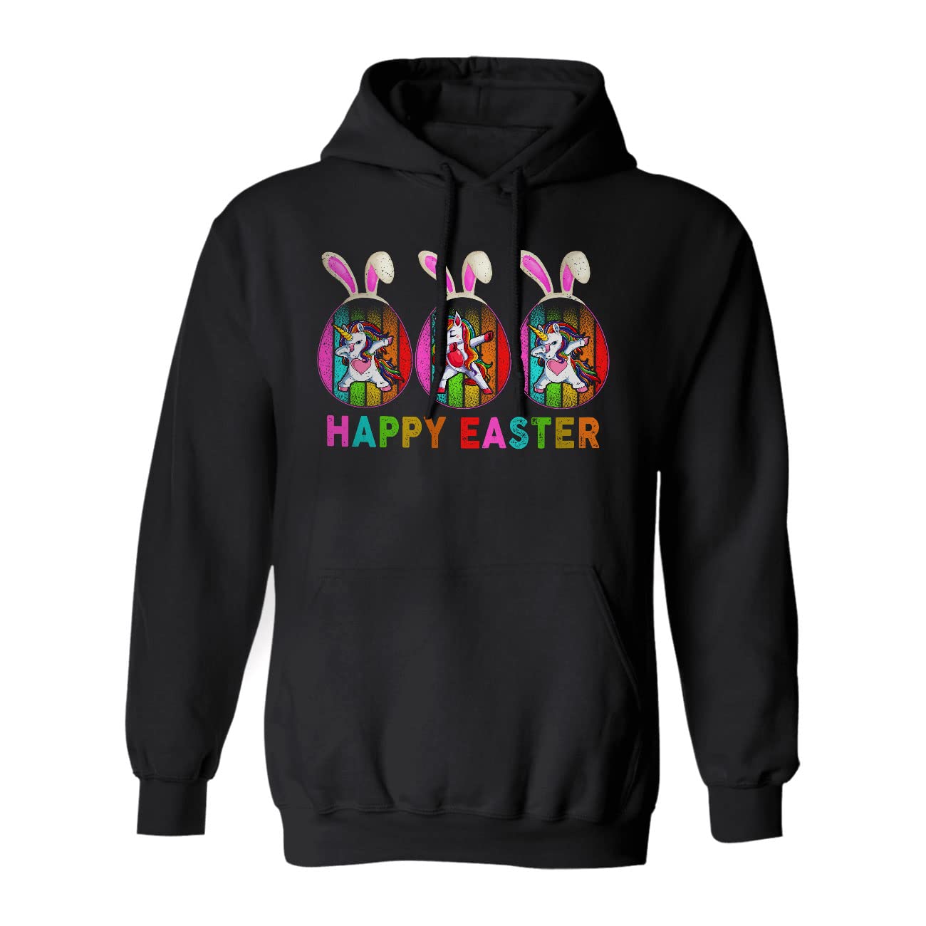 Vintage Retro Bunny Easter Eggs Hunt Hoodie - Cool Dabbing Unicorn Lover Gift for Women & Men - Perfect for Easter Celebrations, Egg Hunting Parties & Festive Outfits
