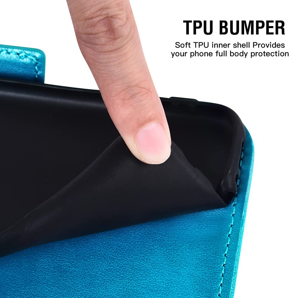 **Asuwish Wallet Case for Samsung Galaxy A12 5G/4G with Tempered Glass Screen Protector – Flip Cover with Credit Card Holder & Stand – Compatible with Galaxy A12, A-12, S12, 12A – Perfect for Women & Men (Blue) – Ideal for Work, Travel & Everyday Use**
