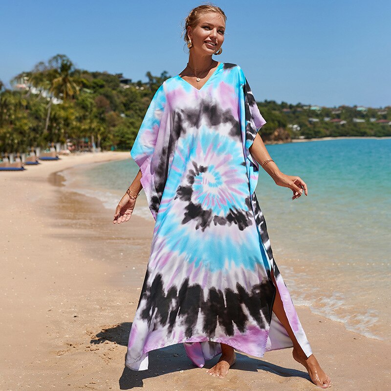 Bohemian Beach Dresses & Kaftans - Flowy Bikini Cover Ups, Maxi Robe for Women | Elegant Swimwear Coverup for Pool, Vacation & Summer Outfits