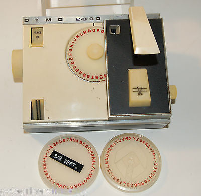 Vintage Dymo Desk Tapewriter 2000 Label Maker with 3/8