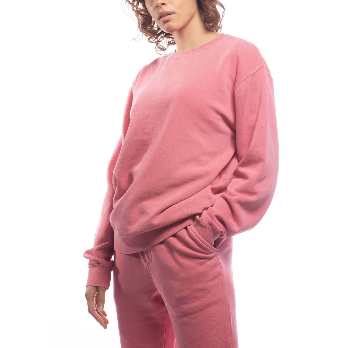 Upcycled Pink Crewneck Sweatshirt - Eco-Friendly Unisex Cotton Sweater for Men & Women | Perfect for Casual Wear, Street Style & Sustainable Fashion