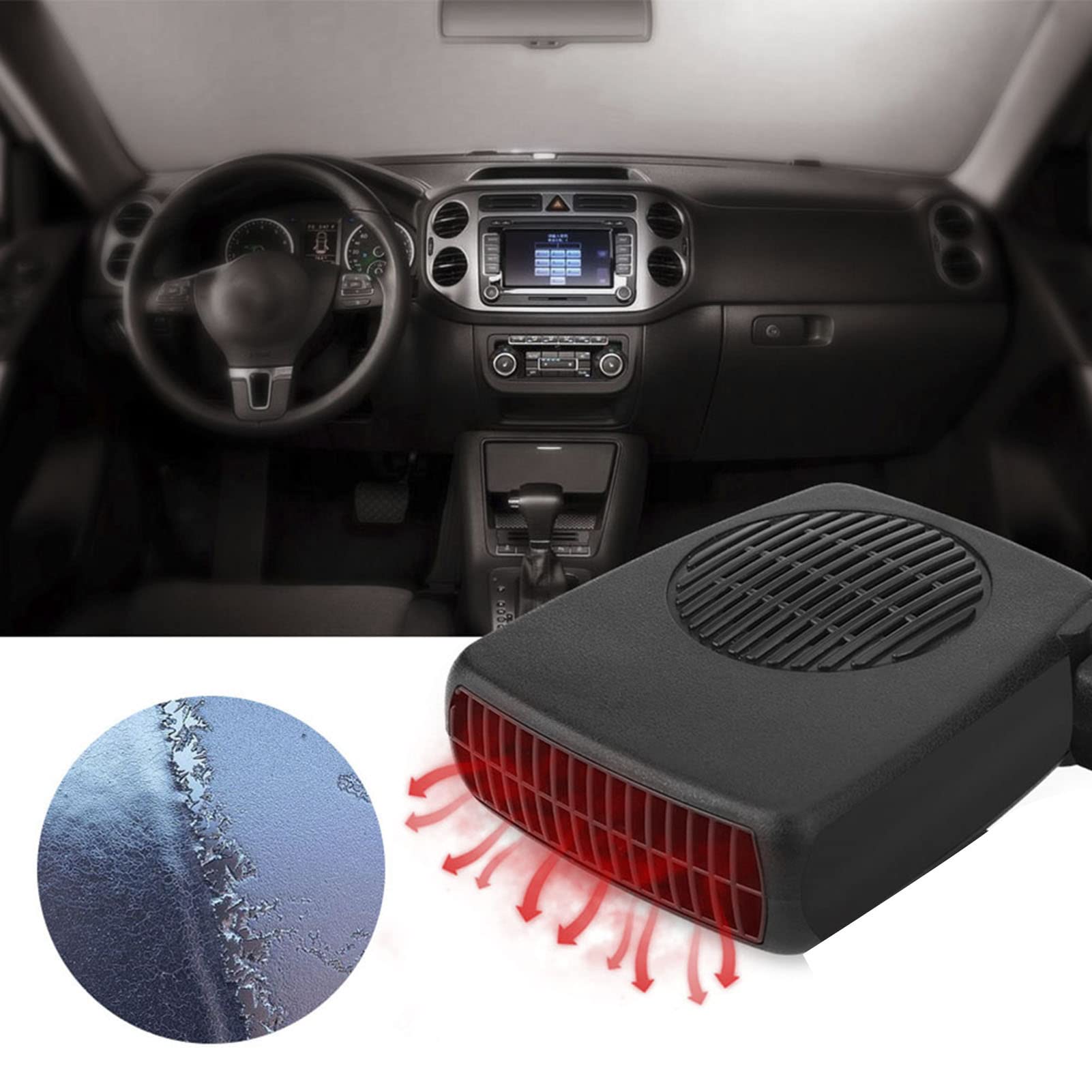 Keenso 12V 150W Portable Car Heater & Defroster - Lightweight 12 Volt Automotive Seat Heater for Winter Driving, Windshield Defogger - Perfect for Trucks, SUVs & Road Trips in Cold Weather