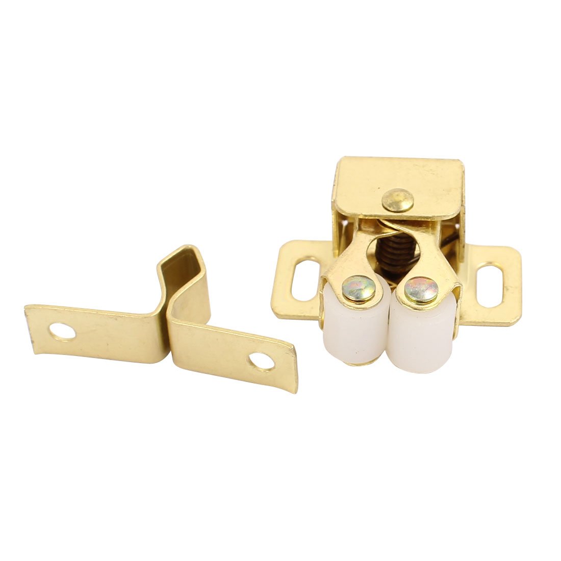 IIVVERR 10-Pack Gold Tone Double Ball Roller Cabinet Door Catch Latch 32x30x15mm - Durable Closet & Cupboard Hardware for Smooth Door Closing (Perfect for Kitchen Cabinets, Wardrobes & Storage Units)