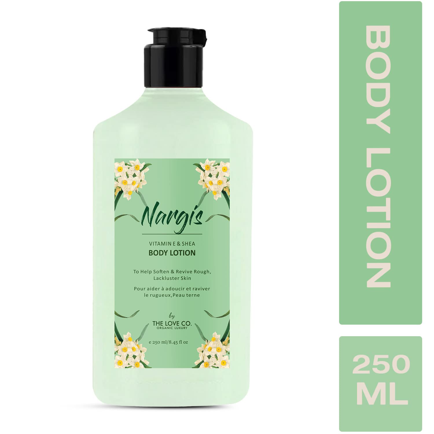 THE LOVE CO. Nargis Body Lotion - Hydrating & Nourishing Dry Skin Moisturizer with Jojoba Oil, Shea Butter & Vitamin E - 250ml - Unisex Daily Moisturizing Cream for Women & Men - Perfect for After Shower, Nighttime Skincare & Winter Care