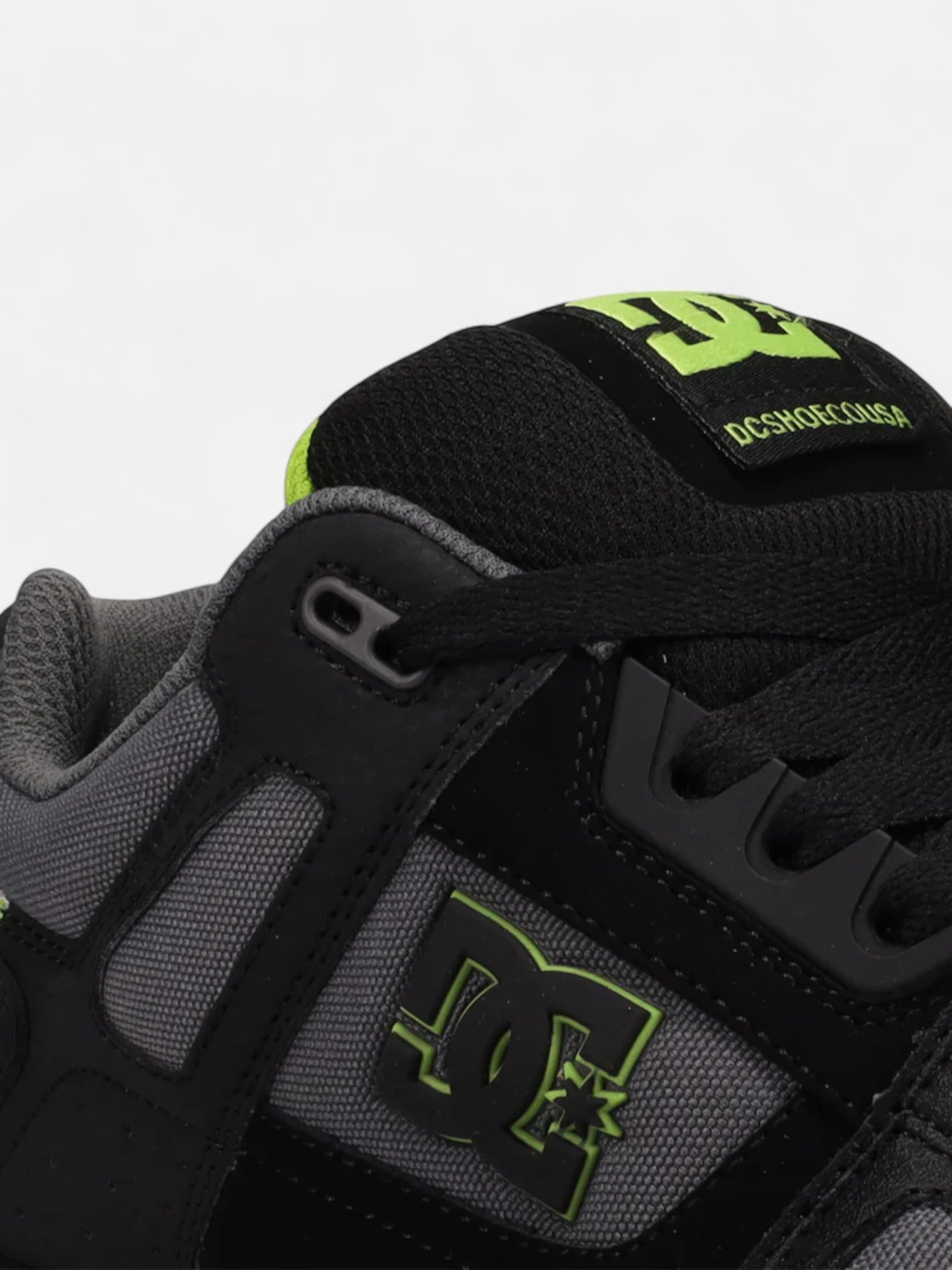 DC Stag Skate Shoes for Men - Black & Lime Green Sneakers for Skateboarding, Streetwear & Casual Wear